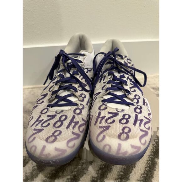 Nike Men\'s Kobe 8 Protro Court Purple Lakers Basketball Sneakers White Size 12